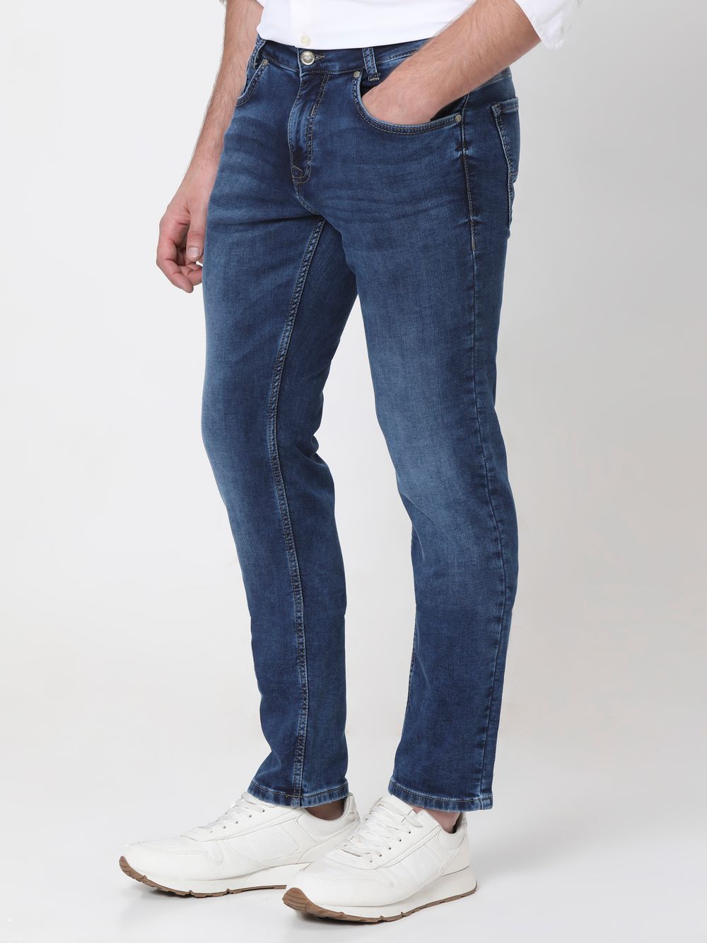 Mid Blue Super Slim Fit Fly Weight Jeans