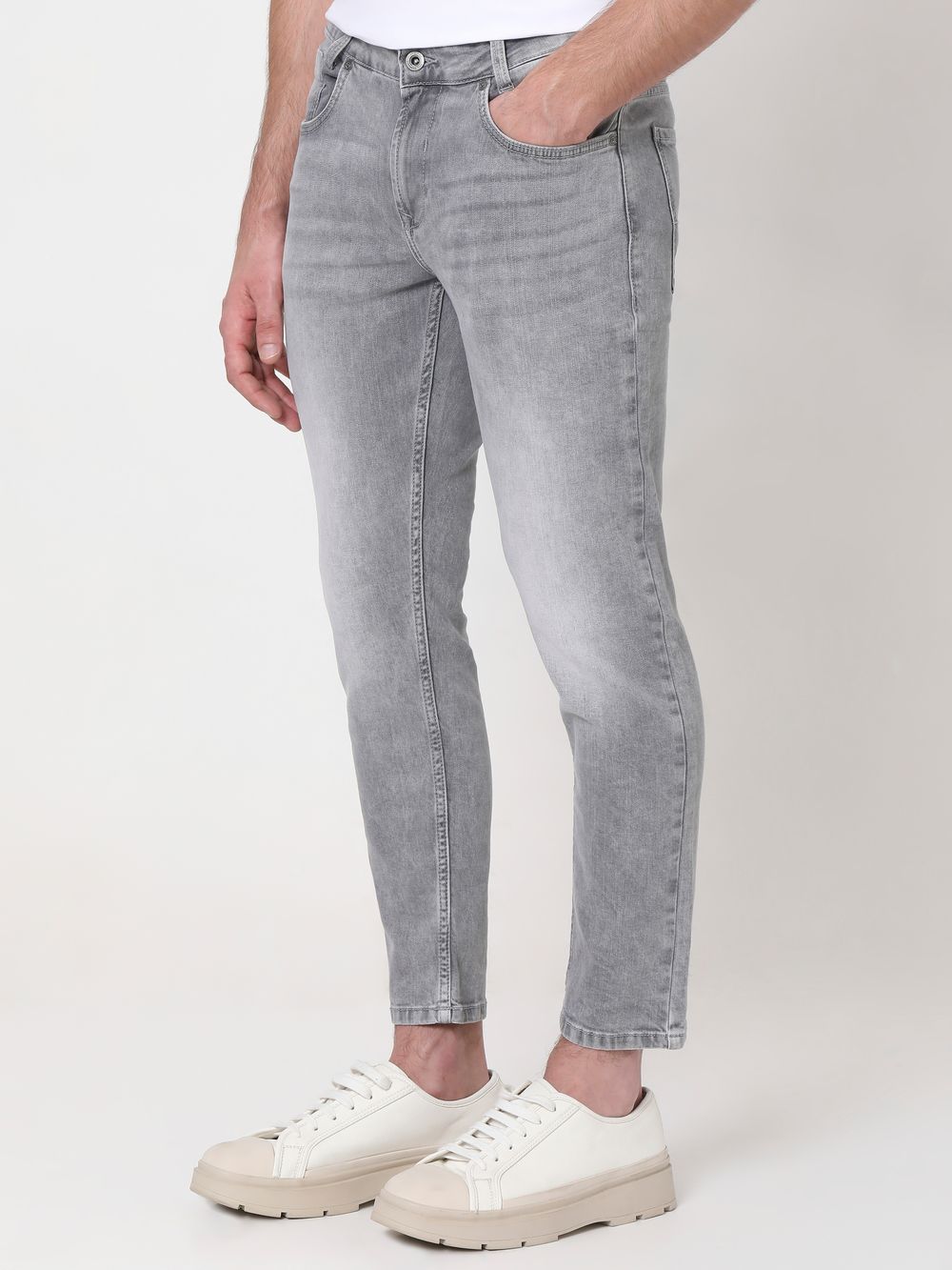 Grey Ankle Length Originals Stretch Jeans