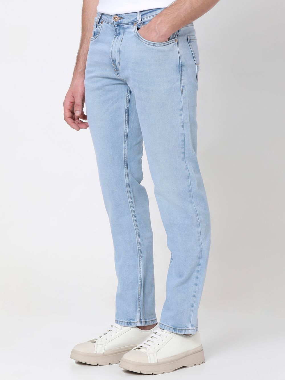 Light Blue Relaxed Straight Fit Originals Stretch Jeans