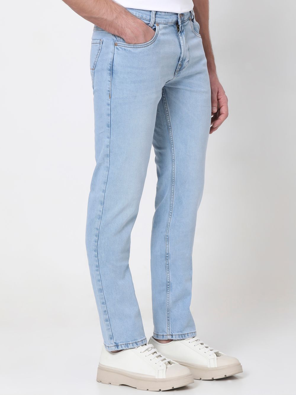 Light Blue Relaxed Straight Fit Originals Stretch Jeans