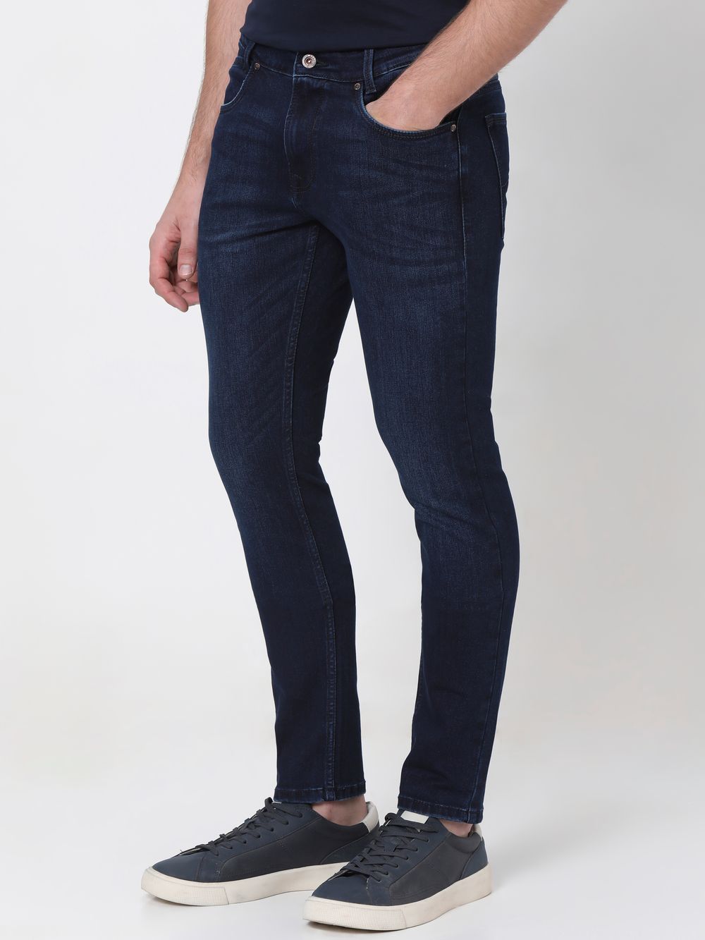 Deep Indigo Blue Skinny Fit Originals Stretch Jeans