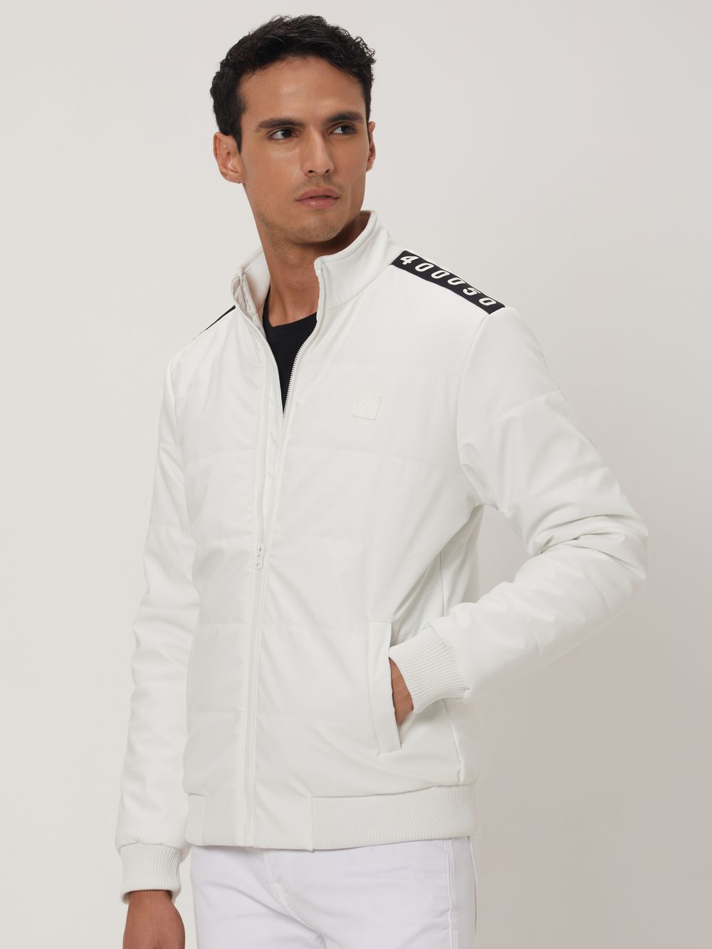White Pu Quilted Jacket