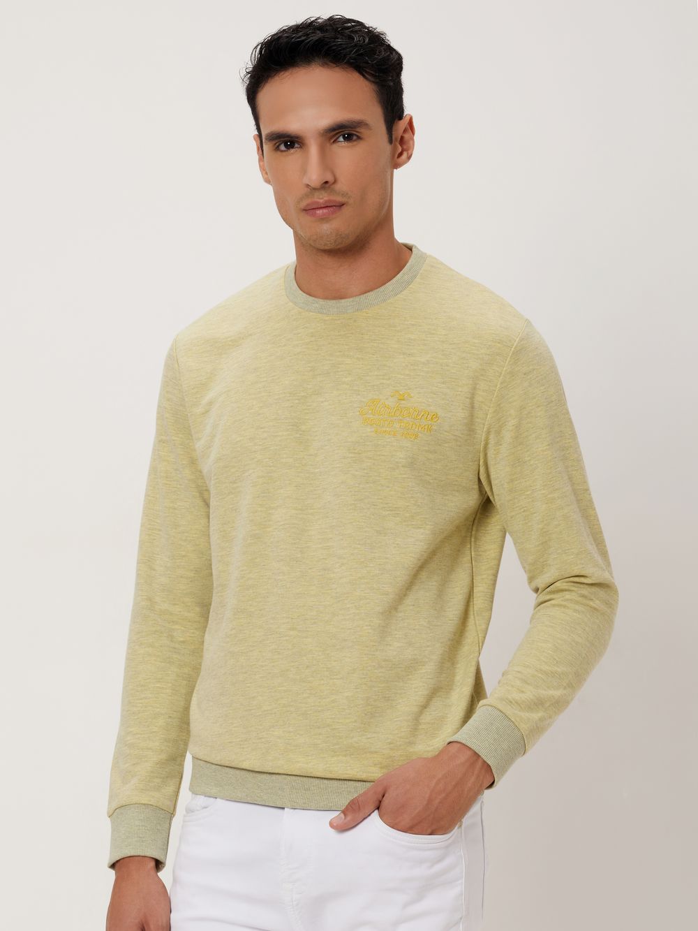 Yellow Embroidered Sweatshirt