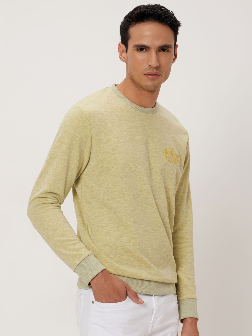 Yellow Embroidered Sweatshirt