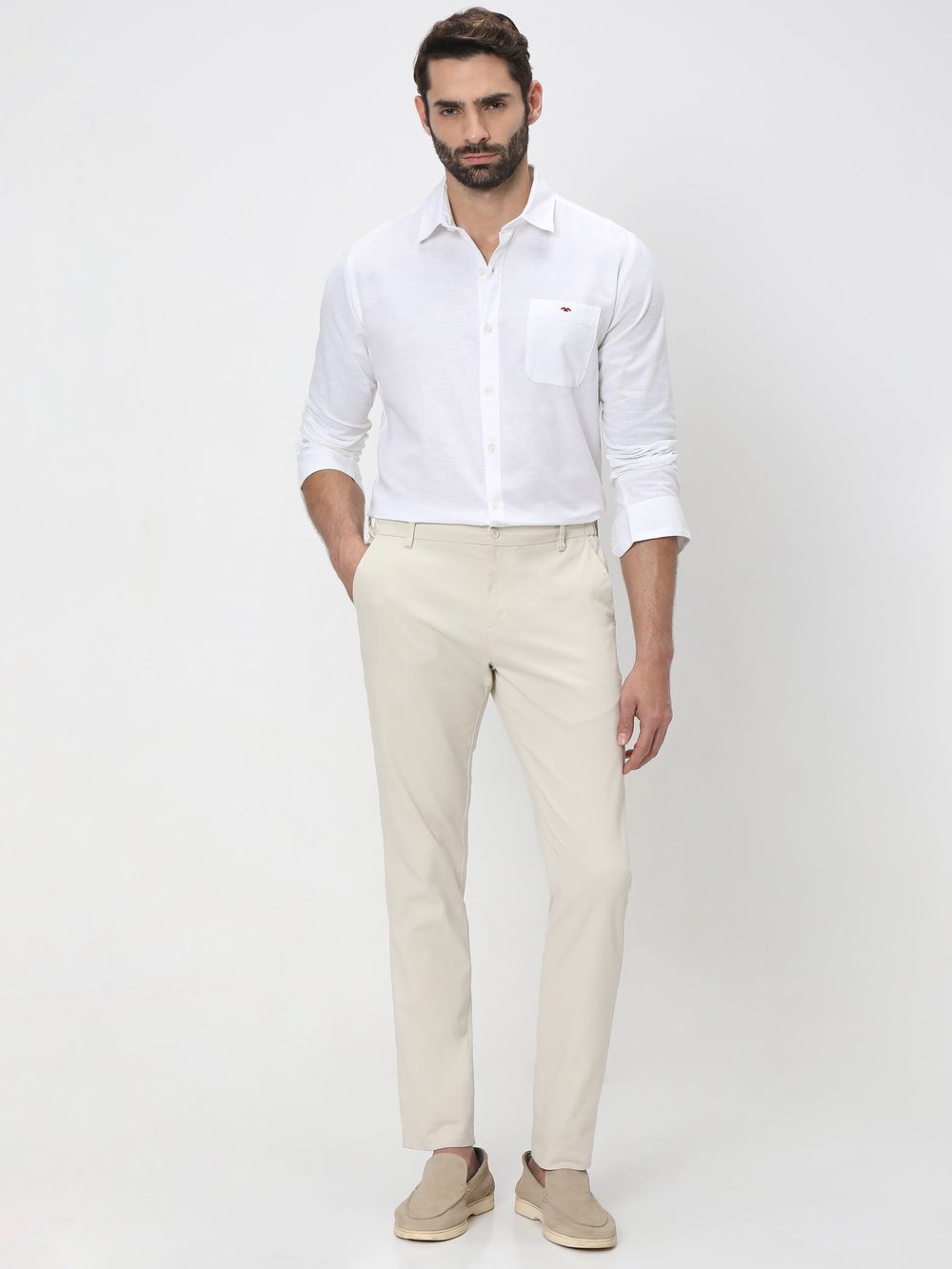 White Cotton Linen Shirt
