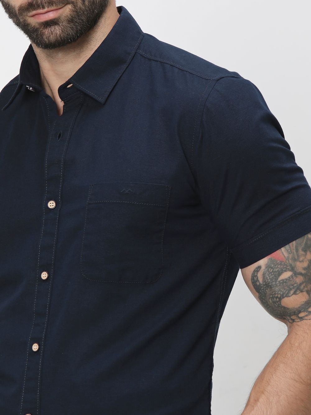 Navy Slim Fit Casual Shirt