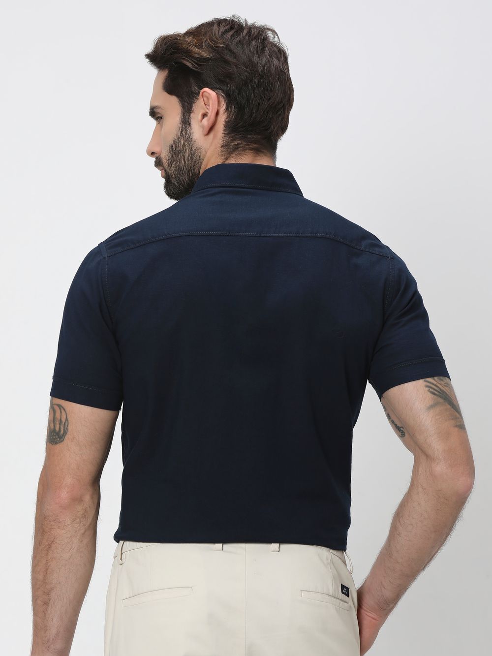 Navy Slim Fit Casual Shirt