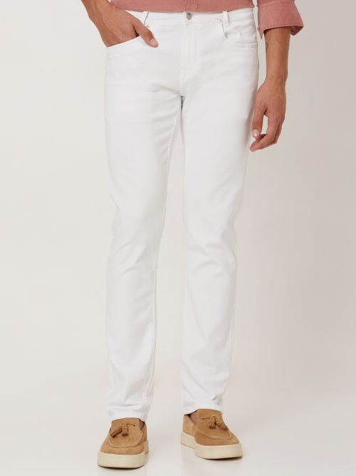 White Narrow Fit Denim Deluxe Stretch Jeans