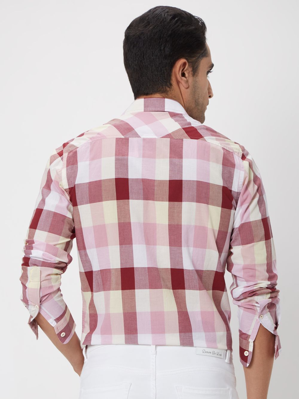 Pink Check Slim Fit Casual Shirt