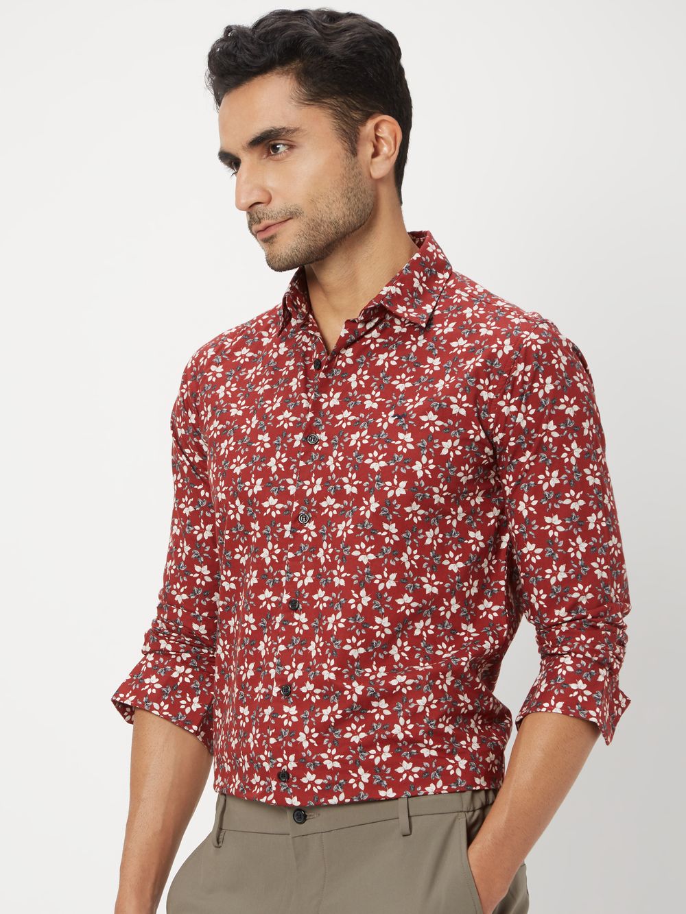 Red & Grey Digital Print Shirt