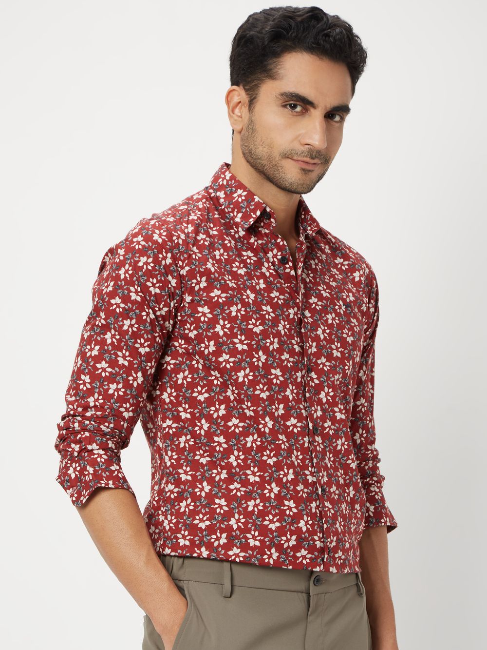 Red & Grey Digital Print Shirt