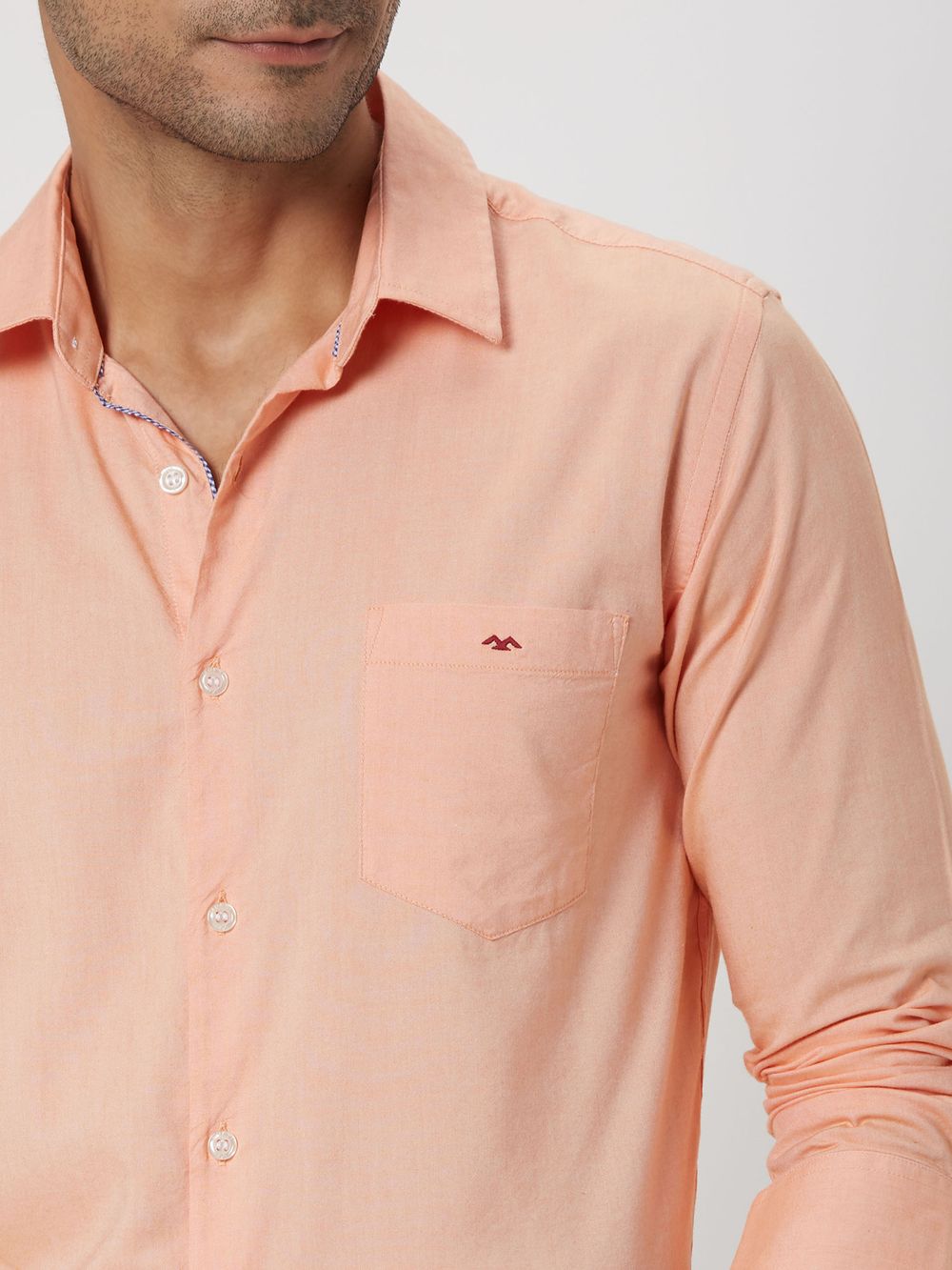 Orange Chambray Plain Shirt