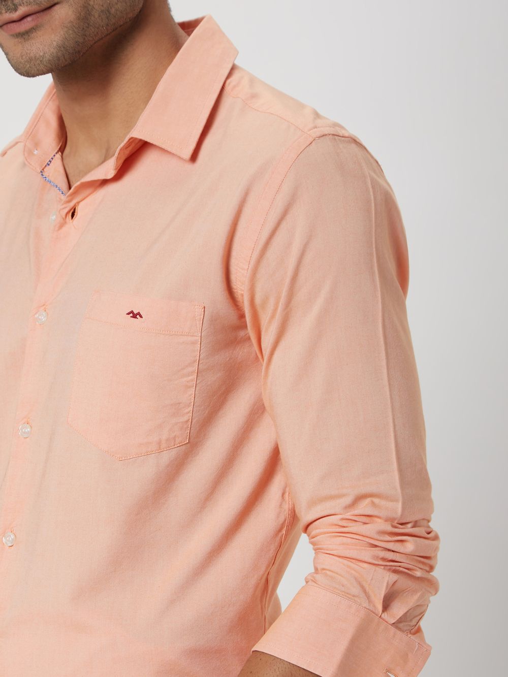 Orange Chambray Plain Shirt