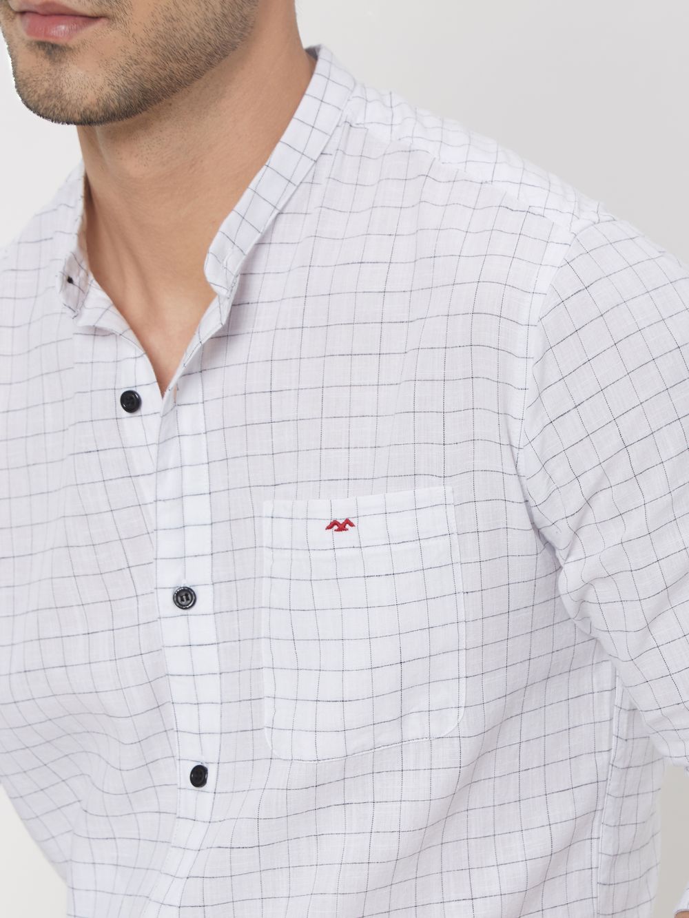 White Check Slub Shirt