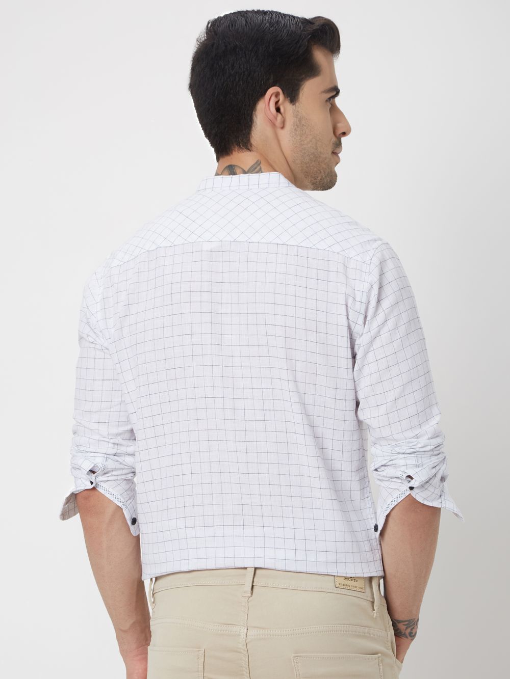 White Check Slub Shirt