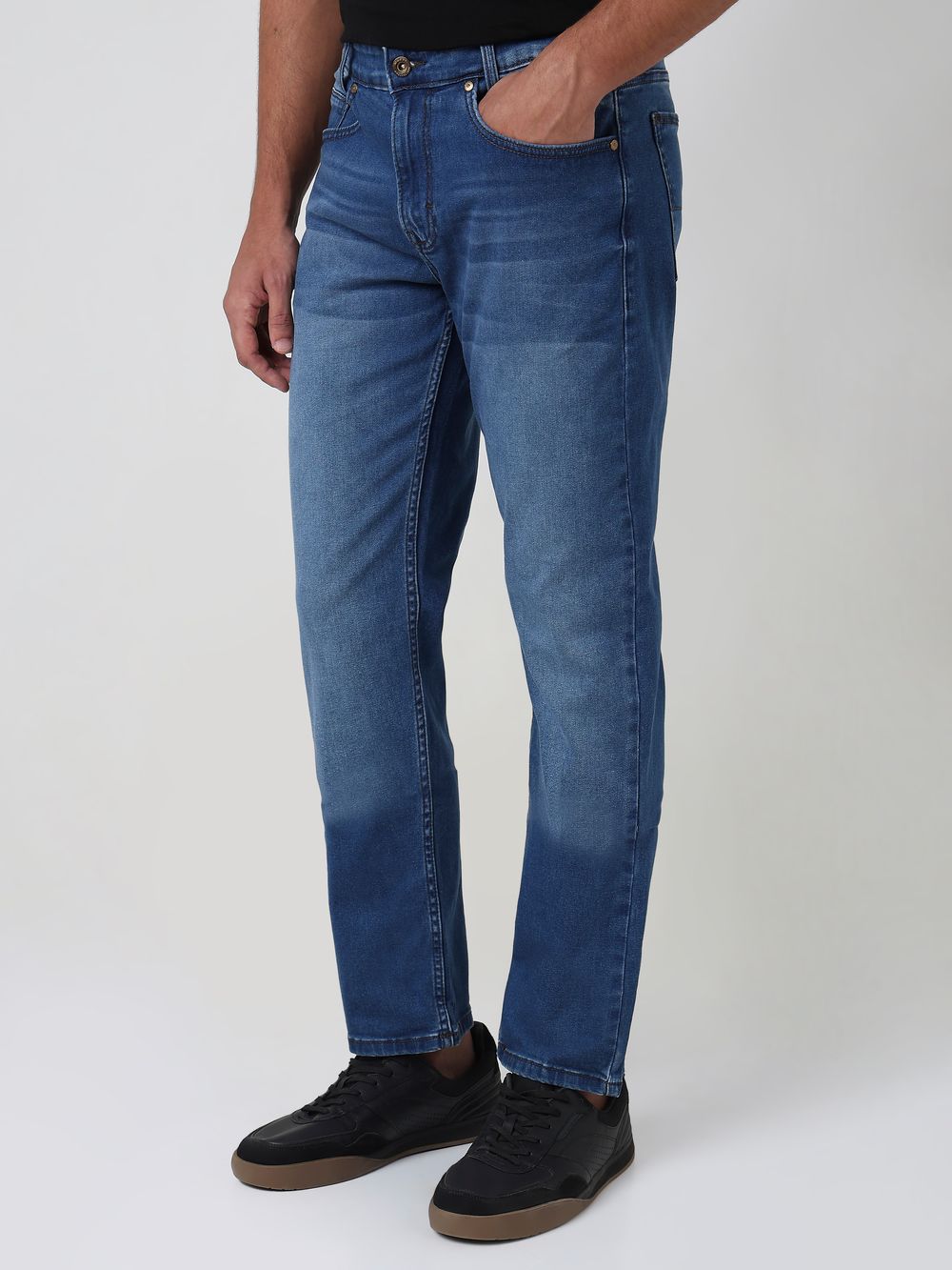 Indigo Blue Straight Fit Originals Stretch Jeans