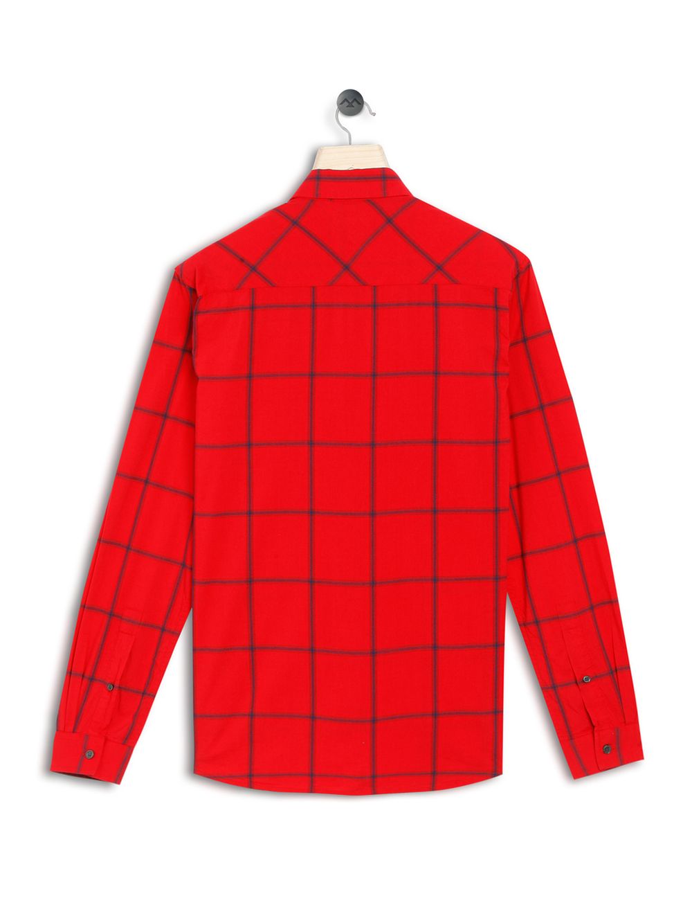 Red & Navy Bamboo Check Slim Fit Casual Shirt