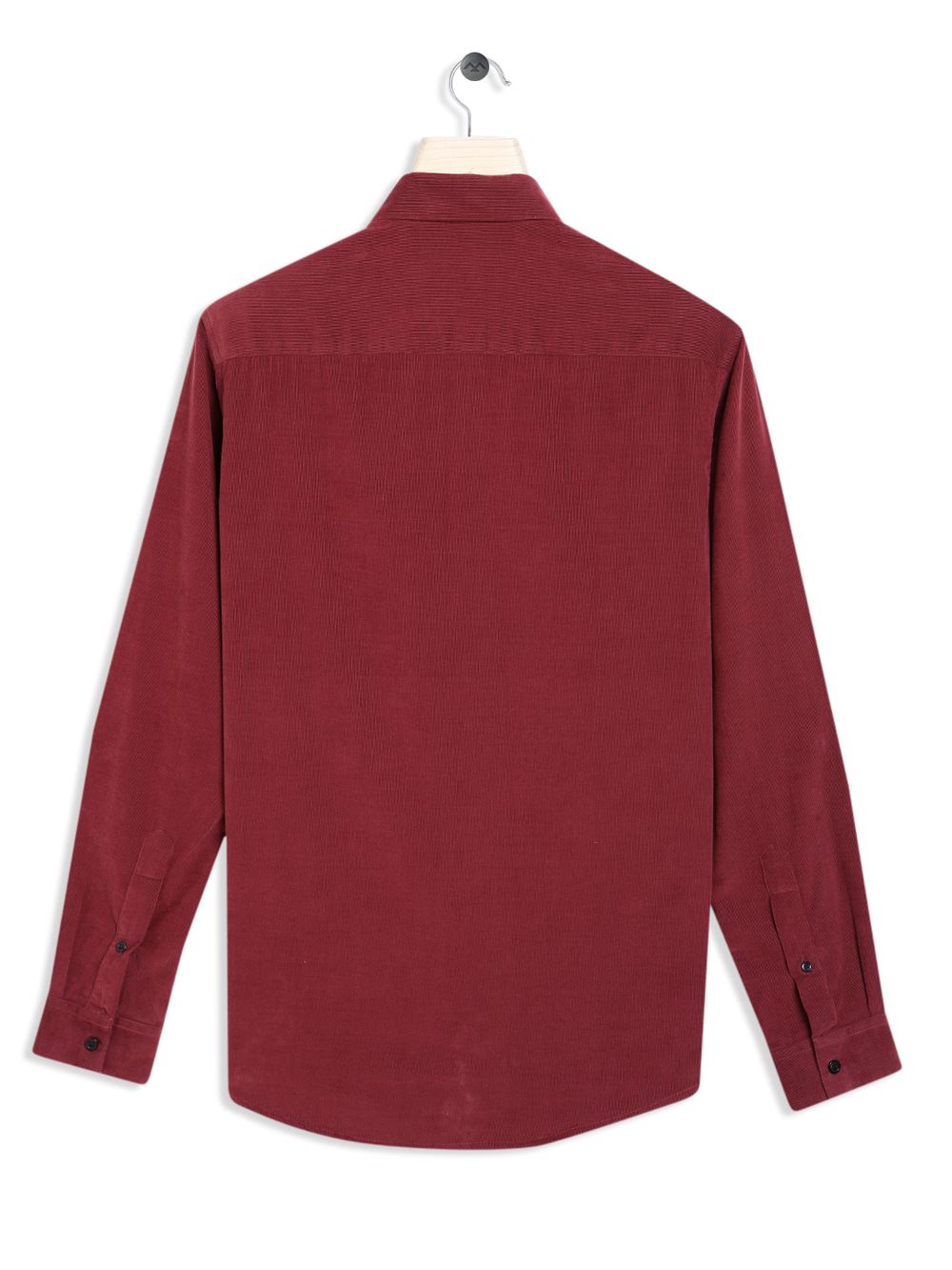 Maroon Textured Slim Fit Casual Shirt