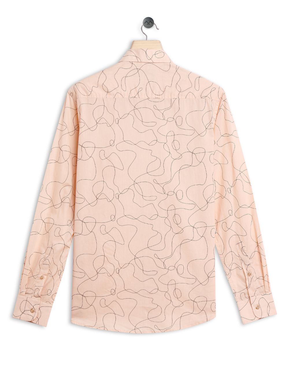 Peach & Black Abstract Print Shirt