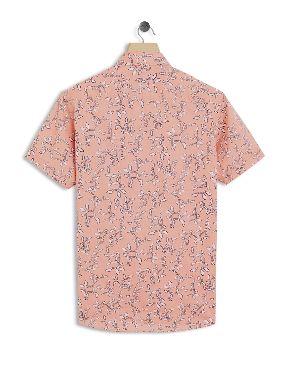 Peach & White Trellis Print Shirt