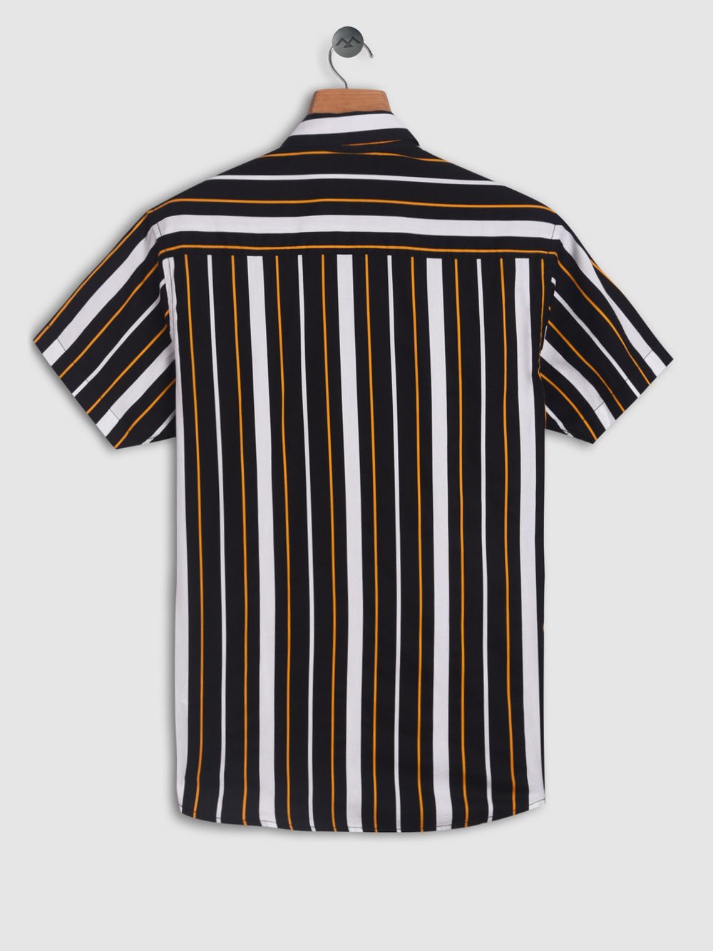 Black & Yellow Resort Stripe Slim Fit Casual Shirt