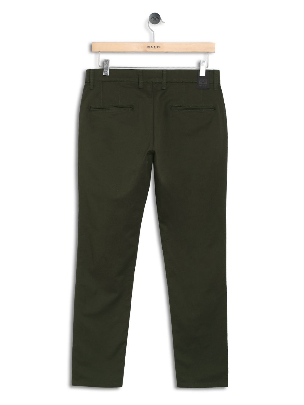 Olive Ankle Length Stretch Chinos