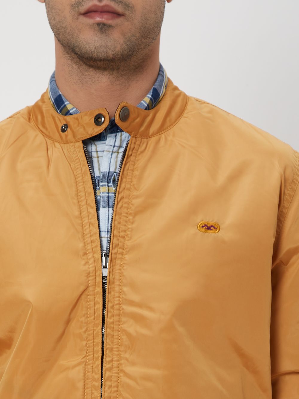 Maroon-Mustard Reversible Slim Fit Jacket