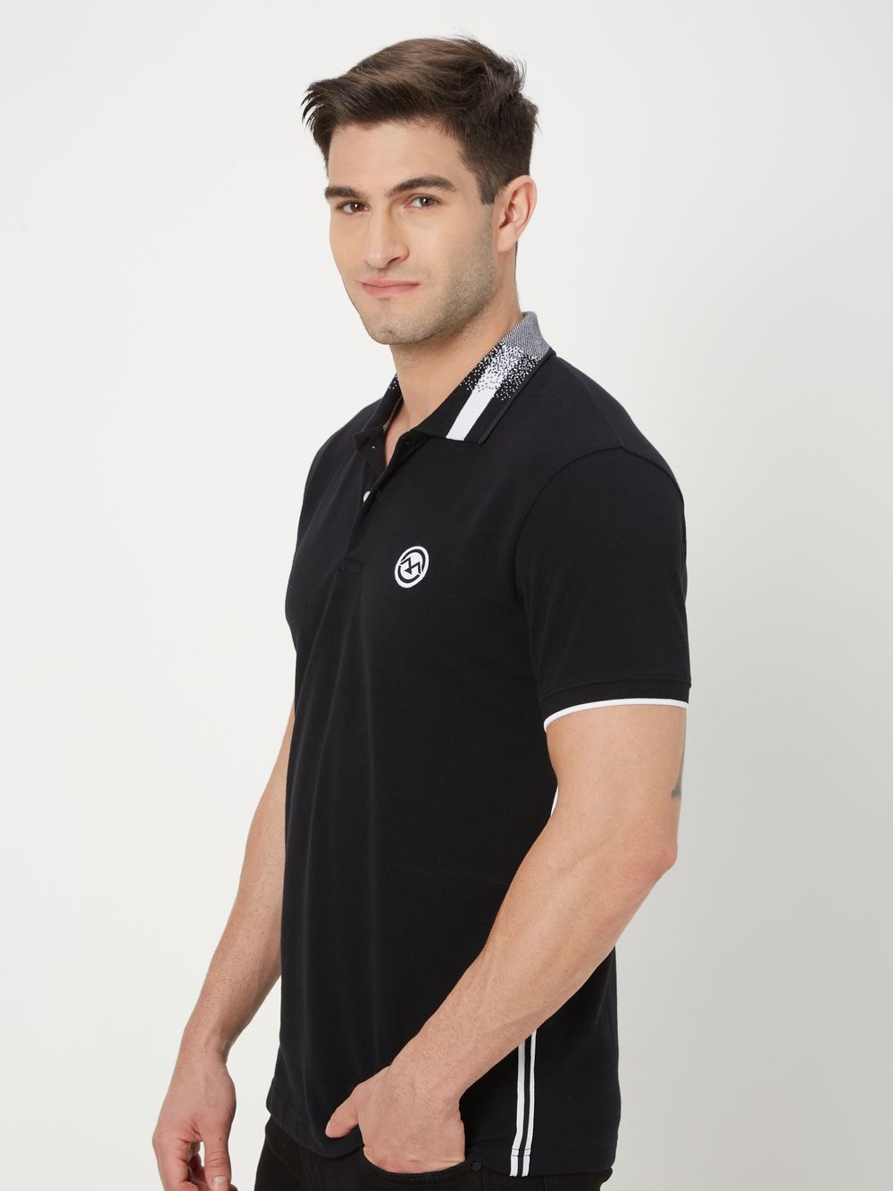Black Badged Polo T-Shirt