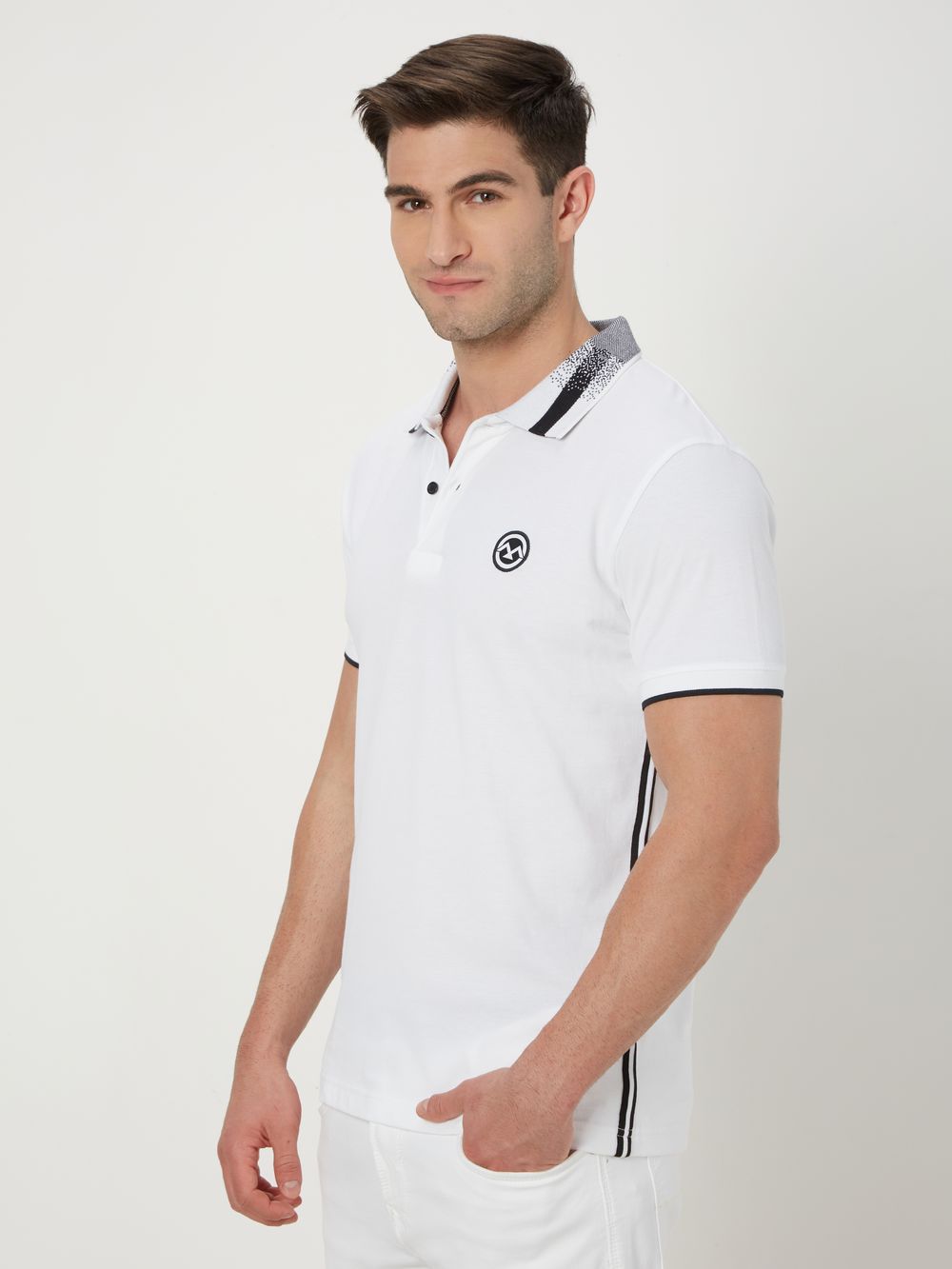 White Badged Polo T-Shirt