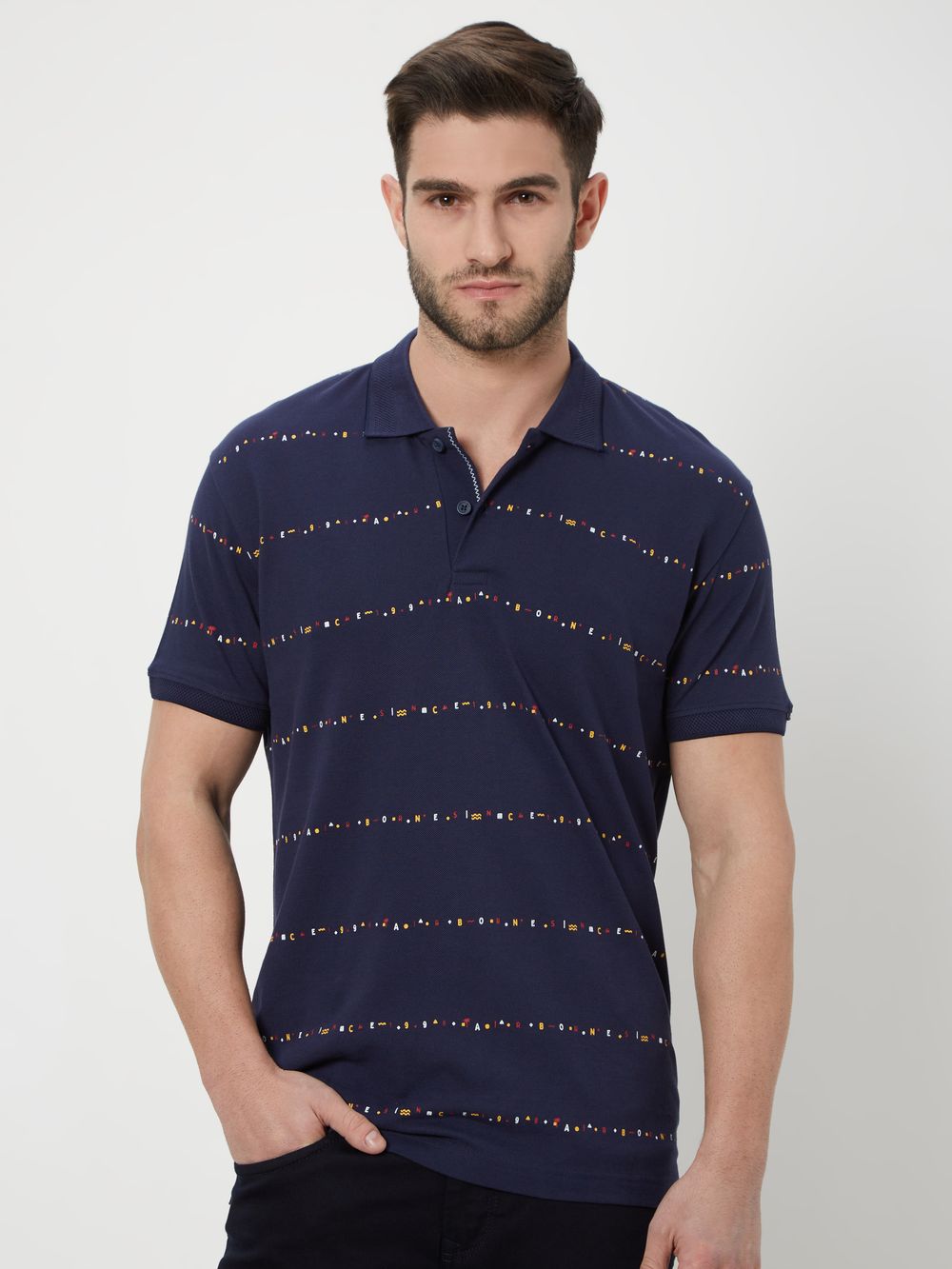 Navy Graphic Stripe T-Shirt