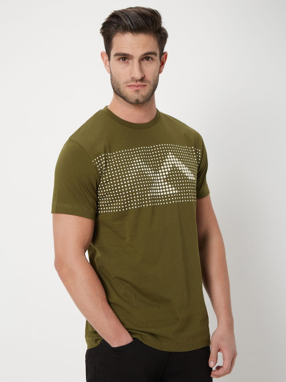 Olive Graphic Print T-Shirt