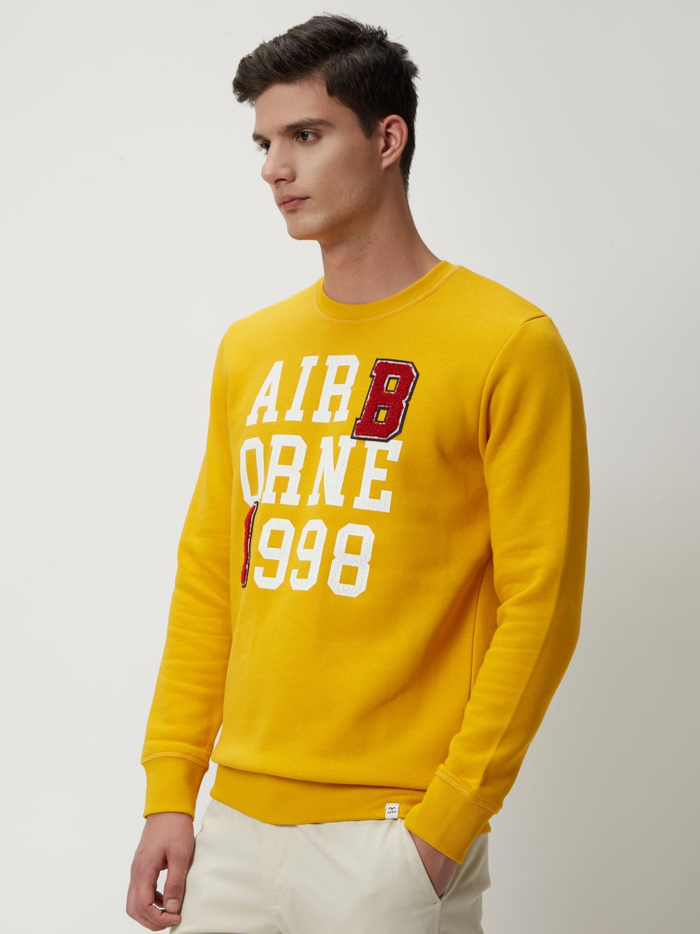 Mustard & Red Plain Knitted Fleece Sweatshirt