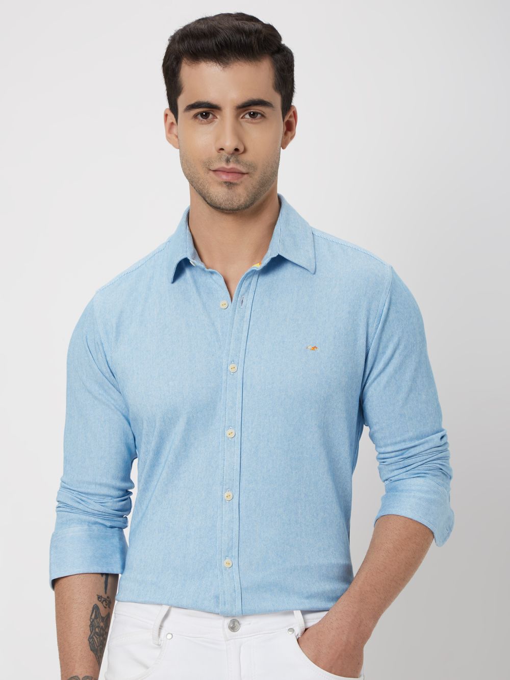 Blue & White Pin Stripe Shirt
