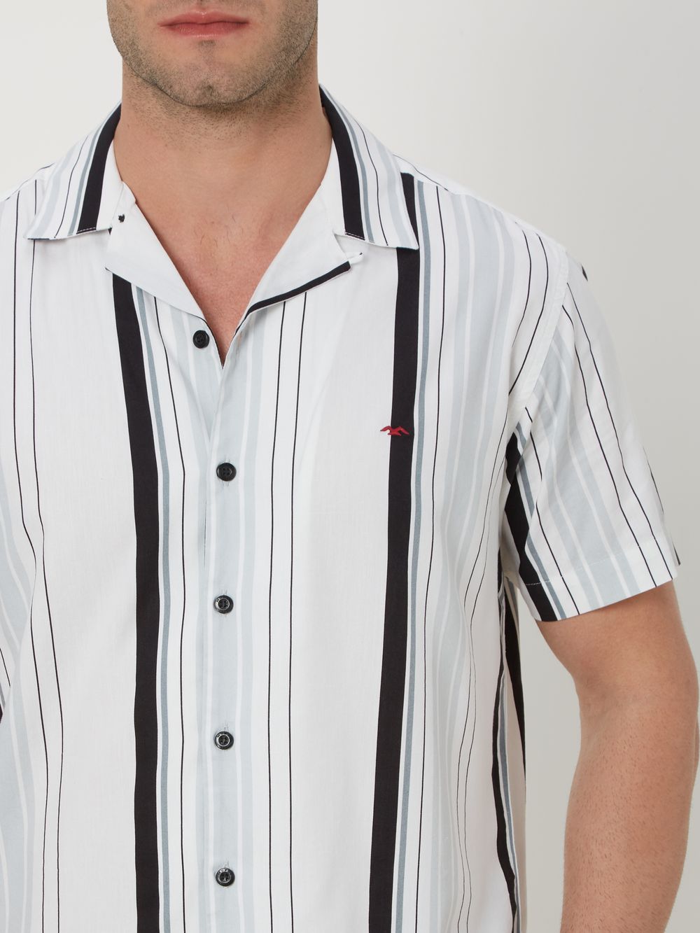 White & Black Resort Stripe Shirt