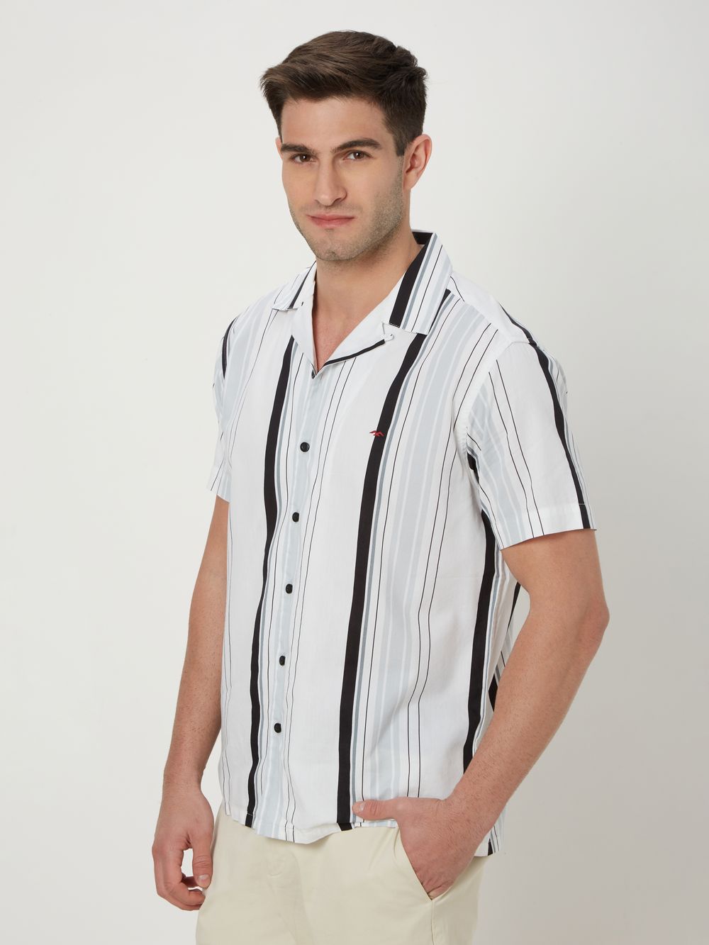 White & Black Resort Stripe Shirt