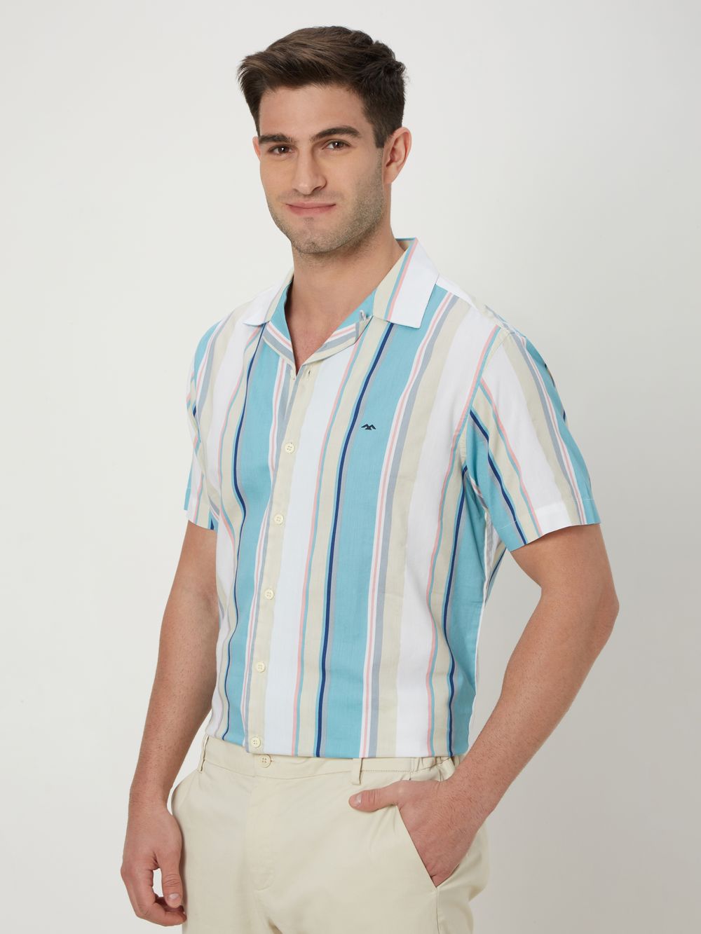 Light Green & Mufti Resort Stripe Shirt