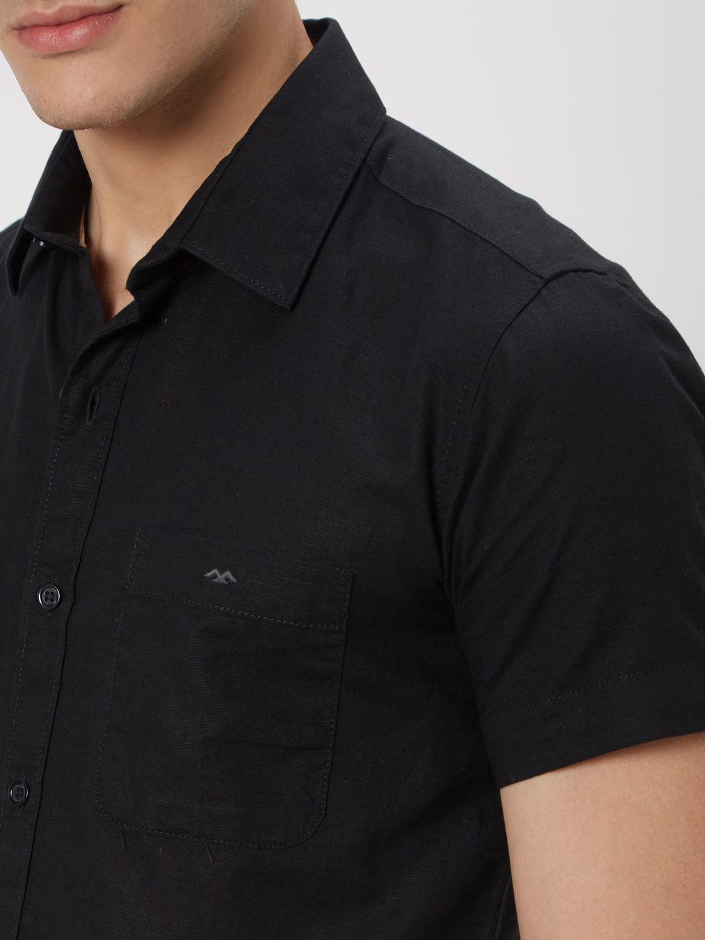 Black Slim Fit Casual Shirt