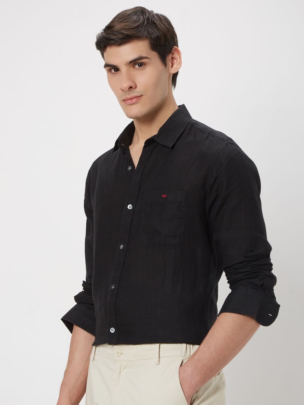 Black Pure Linen Shirt