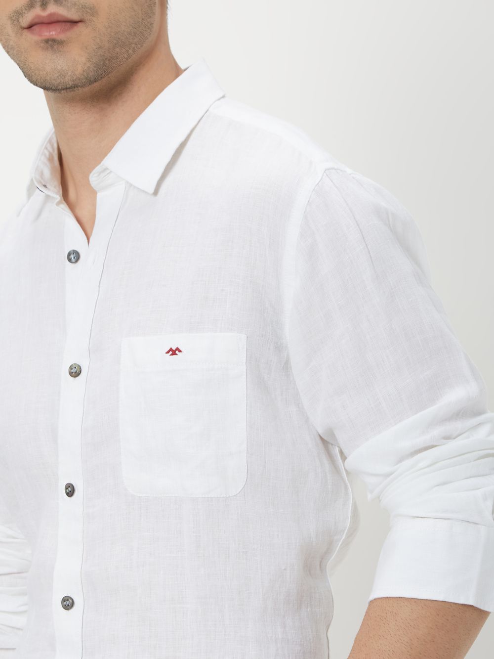 White Slim Fit Casual Shirt