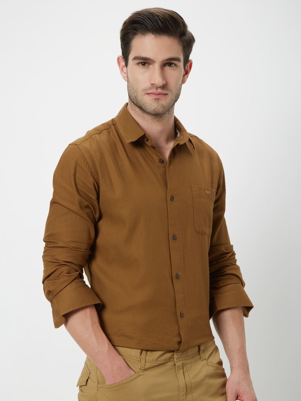 Khaki & Plain Dobby Shirt