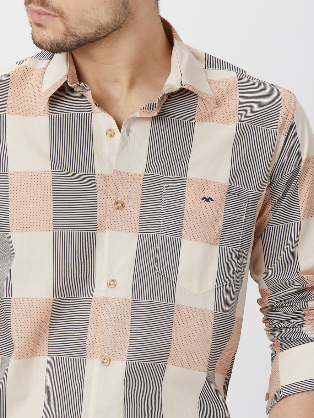 Pink Printed Check Lightweight Shirt