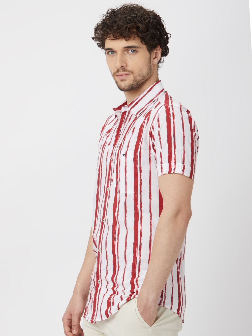 Red Painted Stripe Shirt