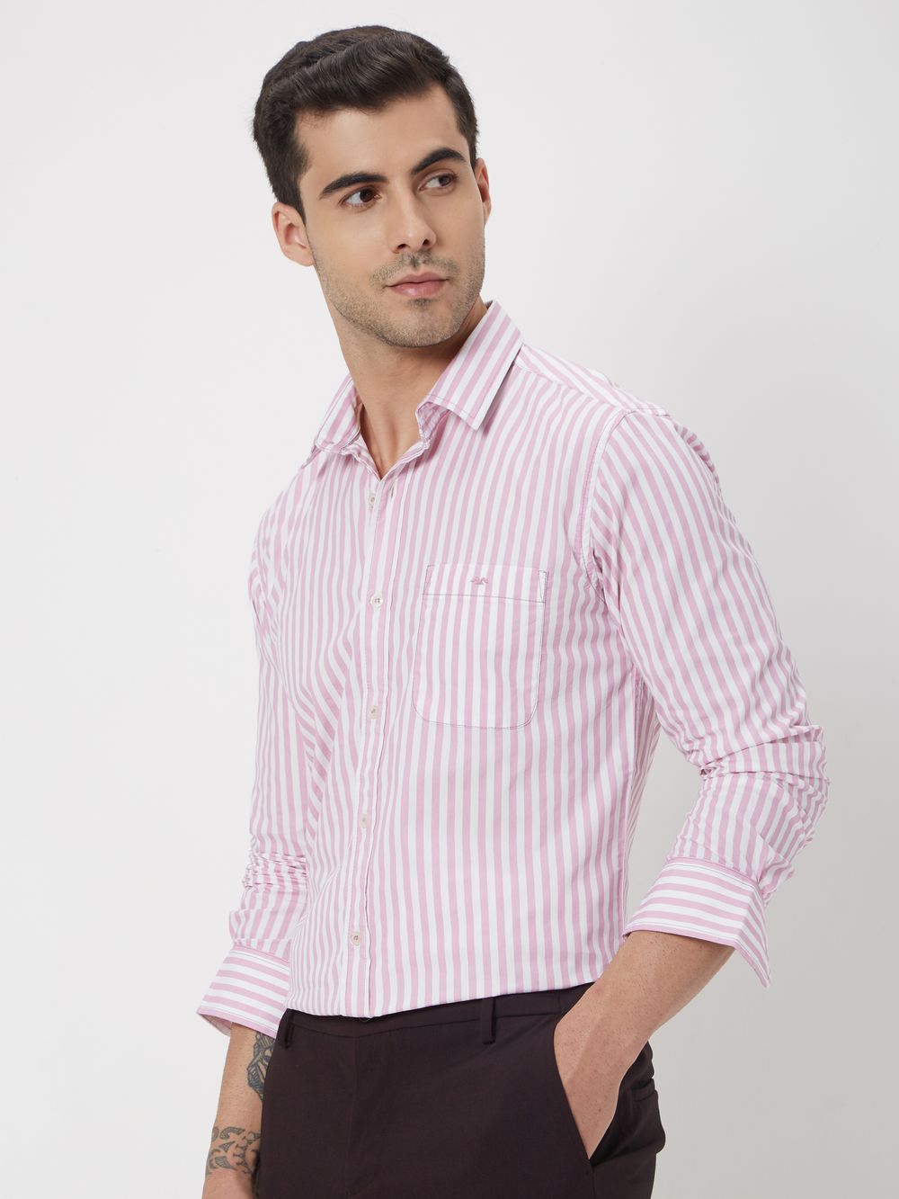 Pink & White Candy Stripe Shirt