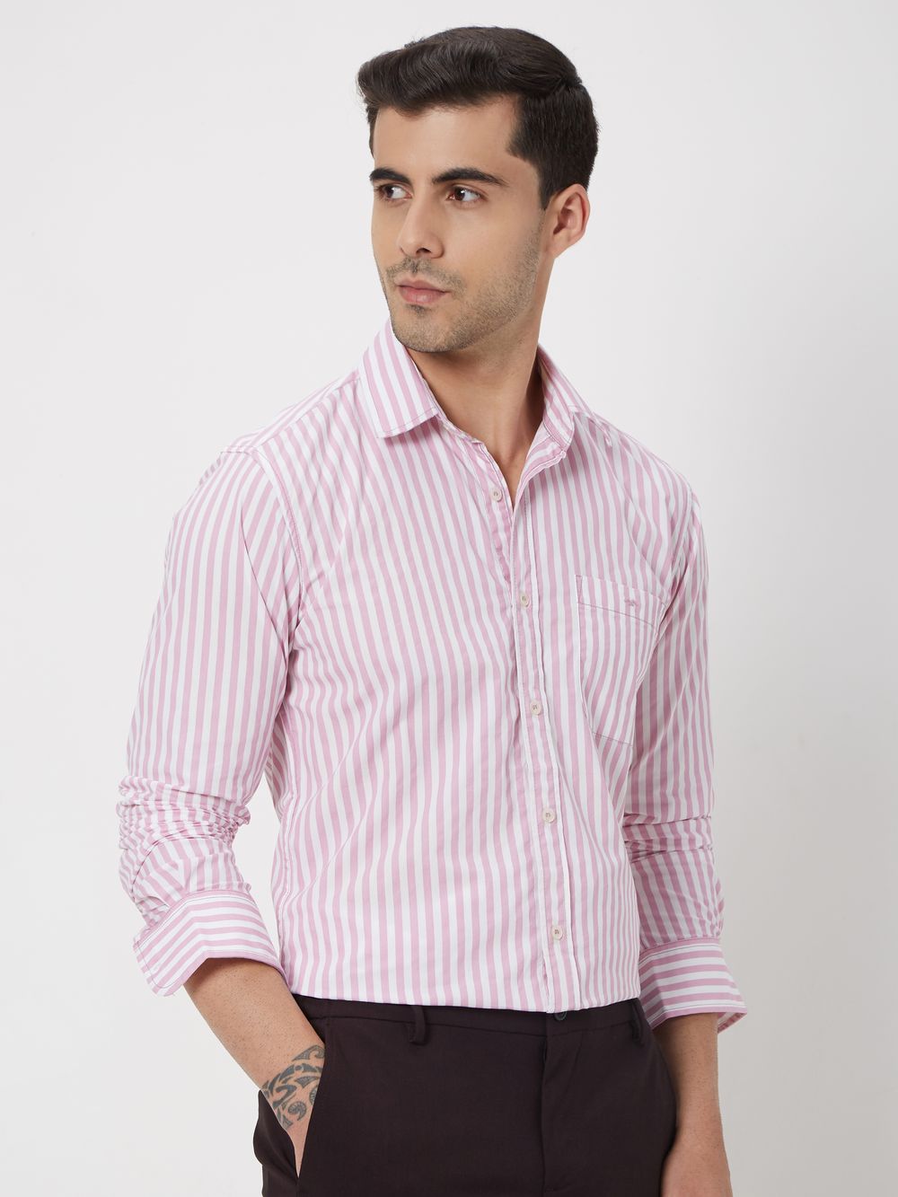 Pink & White Candy Stripe Shirt