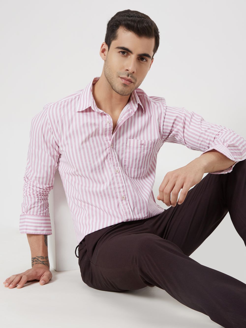 Pink & White Candy Stripe Shirt