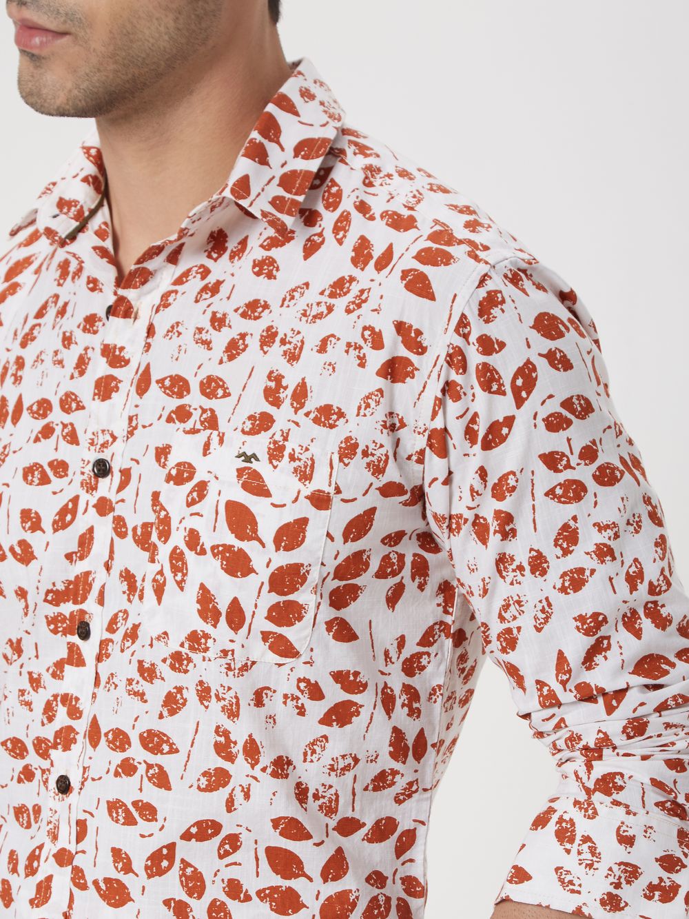 Rust Leaf Print Shirt