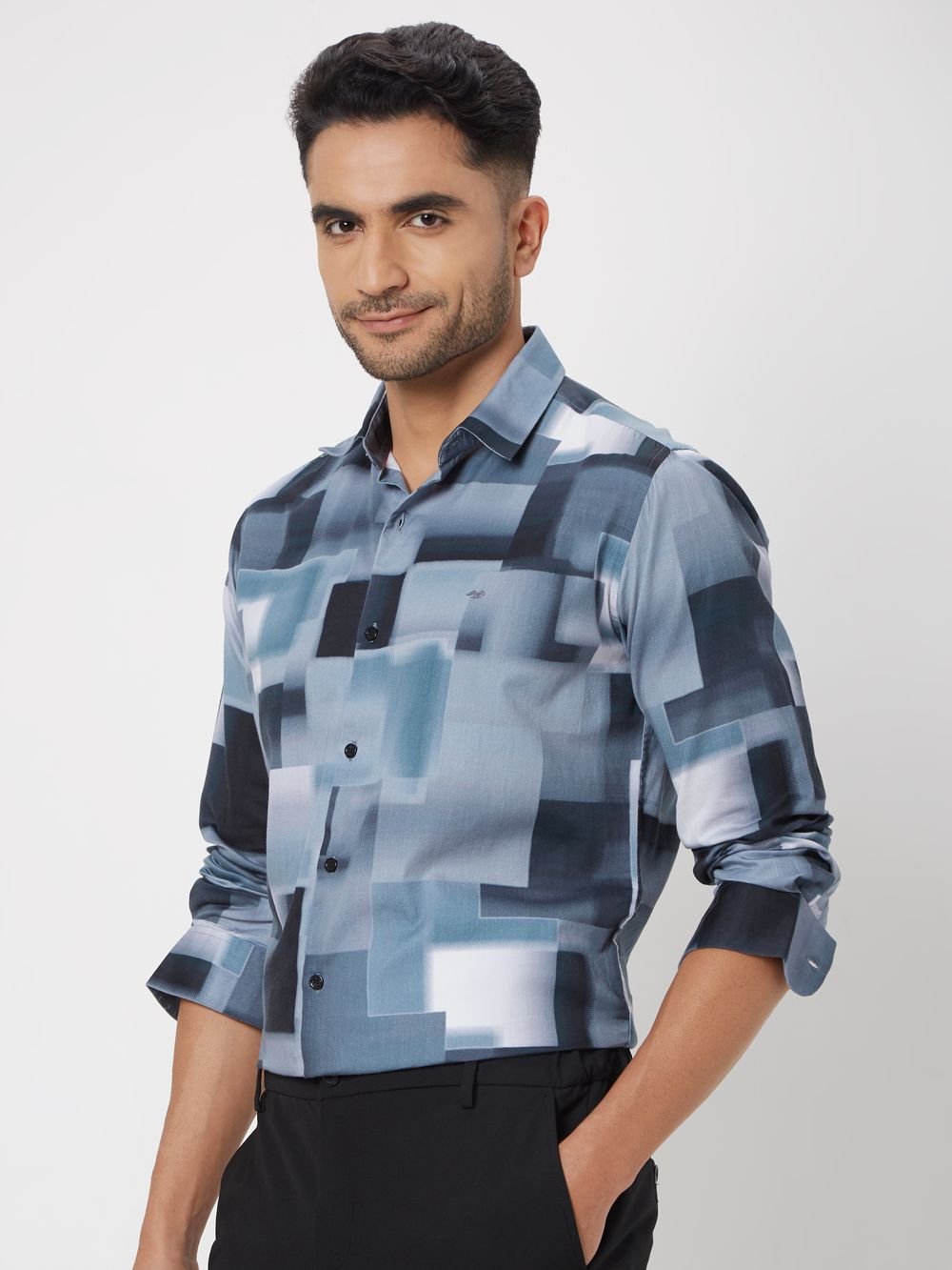 Grey Digital Print Shirt