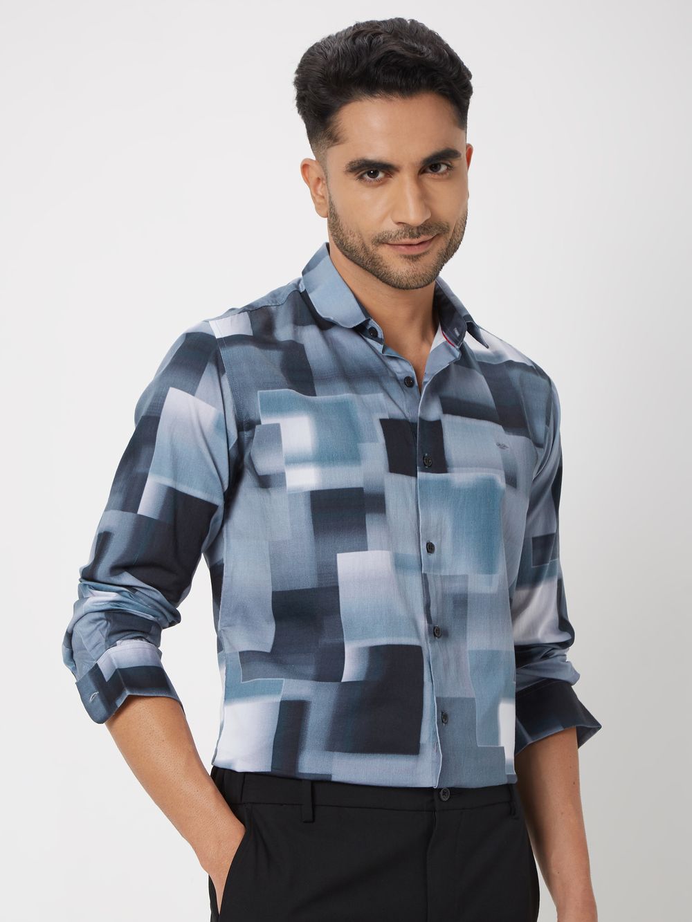 Grey Digital Print Shirt