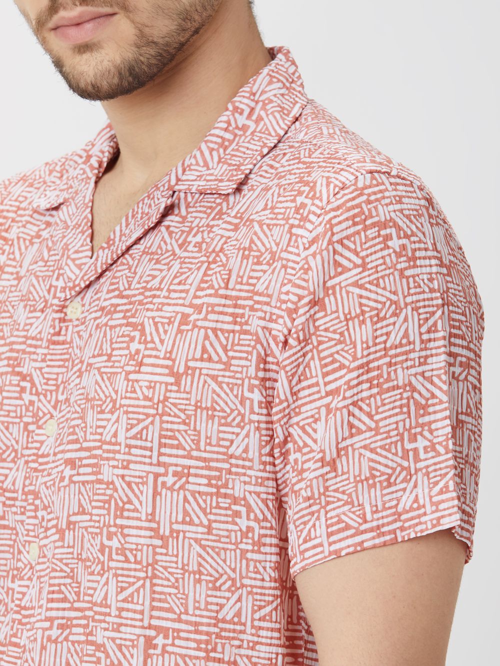 Pink Geometric Print Shirt