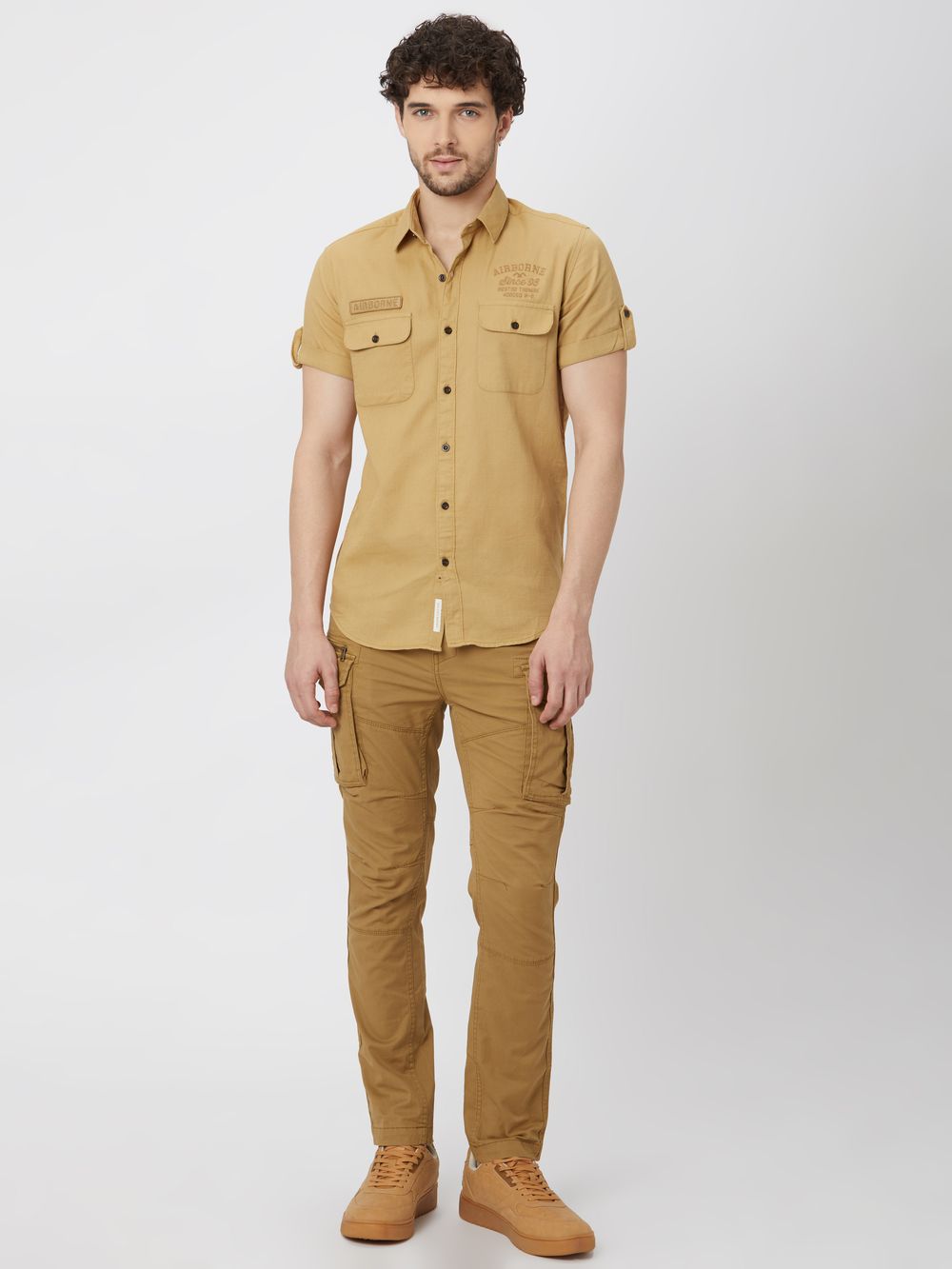 Khaki Textured Dobby Shirt